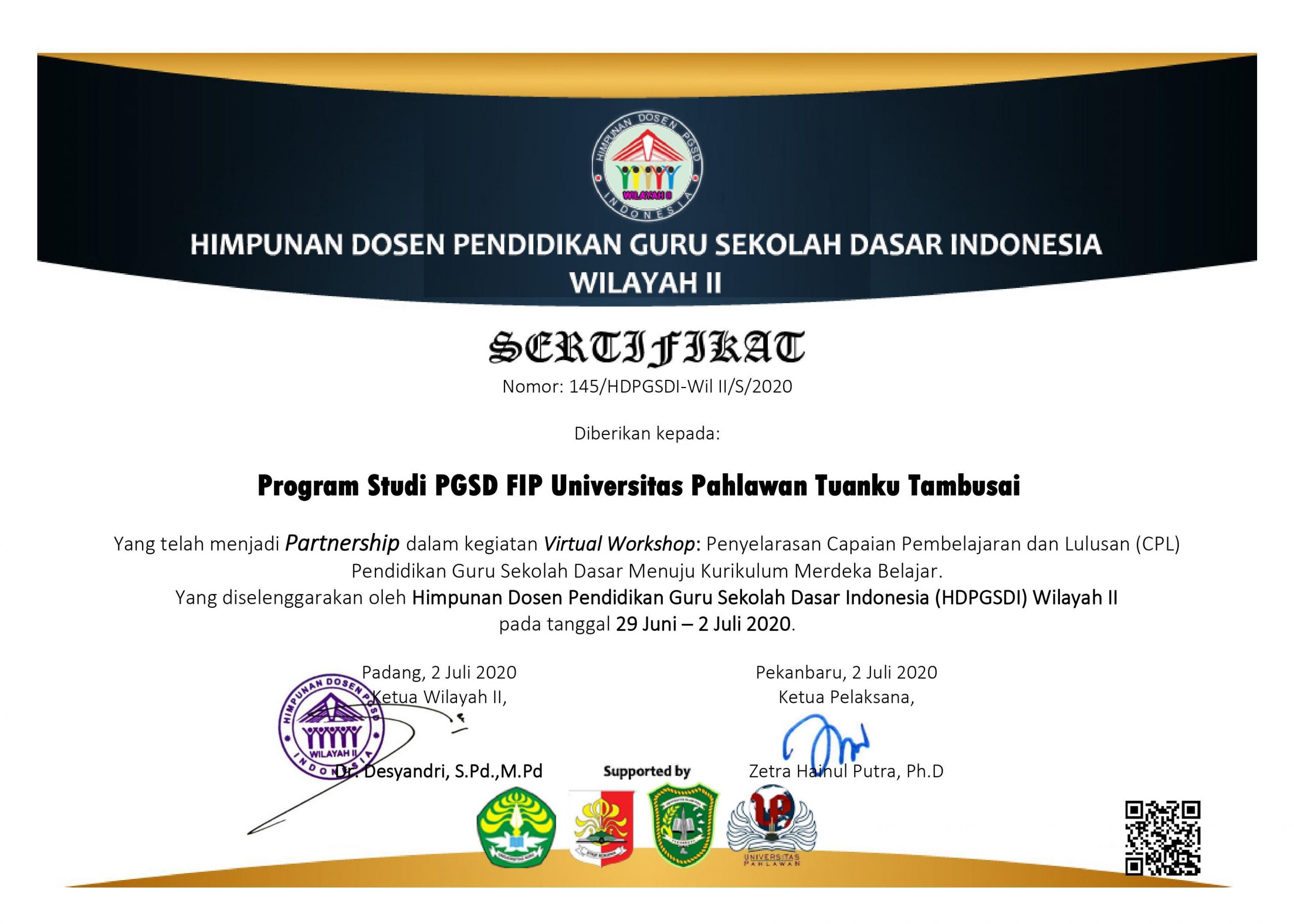 Himpunan Dosen PGSD Indonesia Wilayah II Gandeng Program Studi S1 PGSD UP Mengadakan Workshop CPL