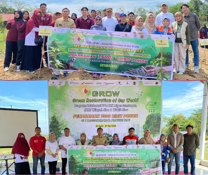 Universitas Pahlawan Dukung Program Penanaman 7500 Bibit Pohon Bersama SKK Migas dan KKKS Wilayah Riau