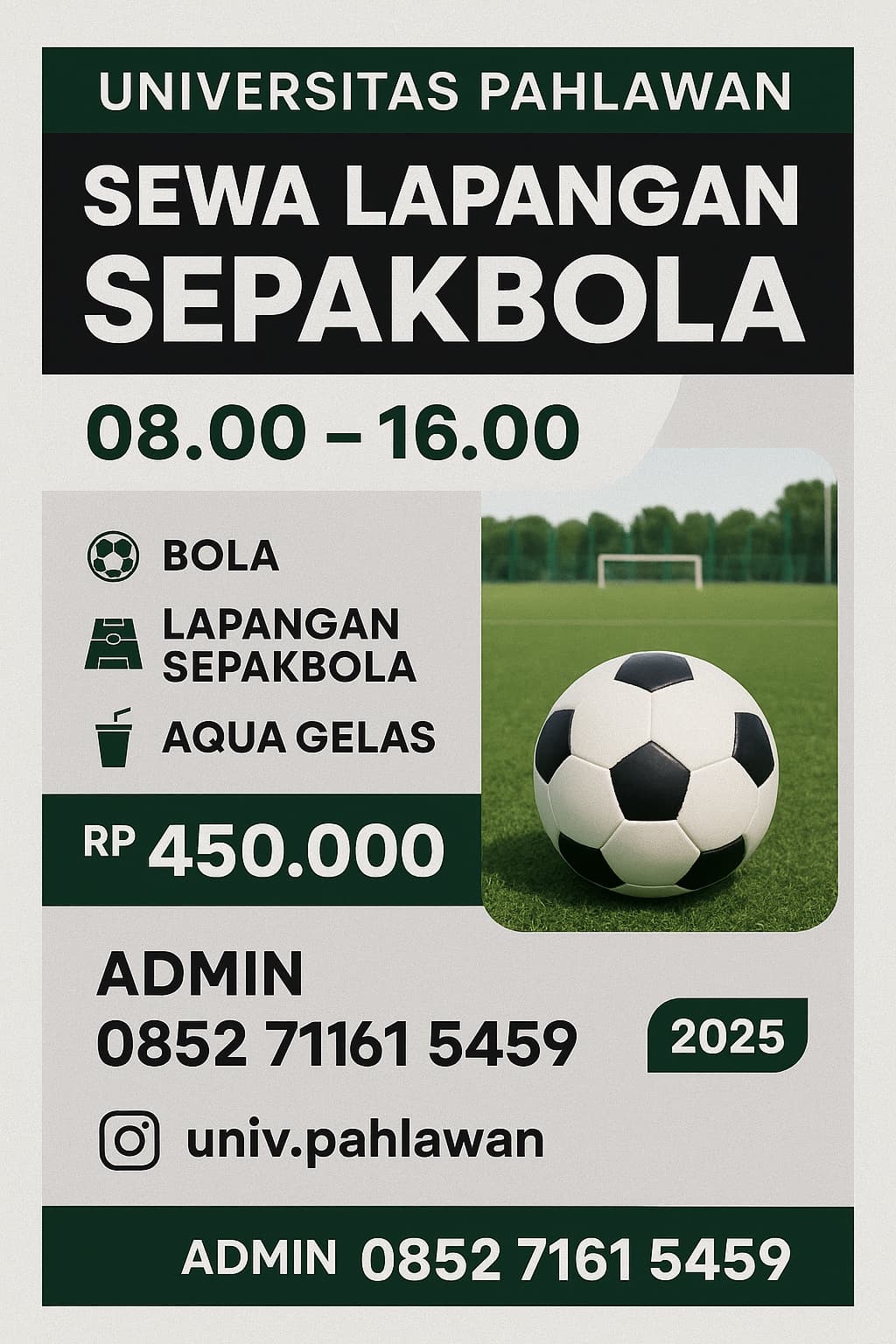 Info Penyewaan Lapangan Bola Prodi S1 Penjaskesrek 2025