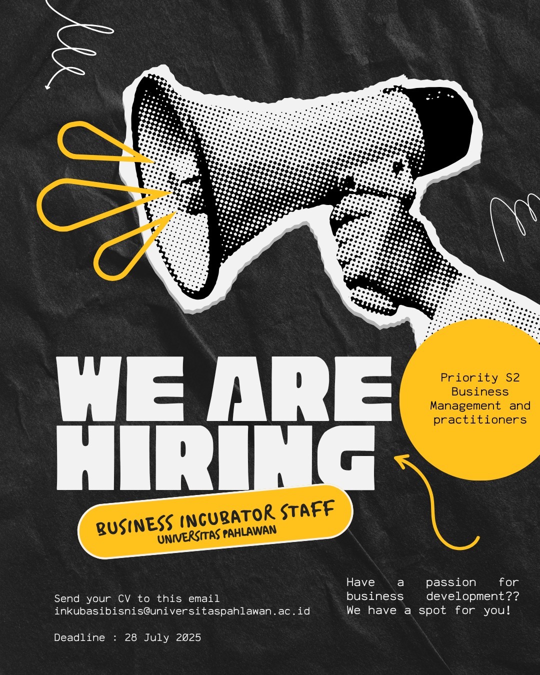 Lowongan Staff Inkubator Bisnis Universitas Pahlawan