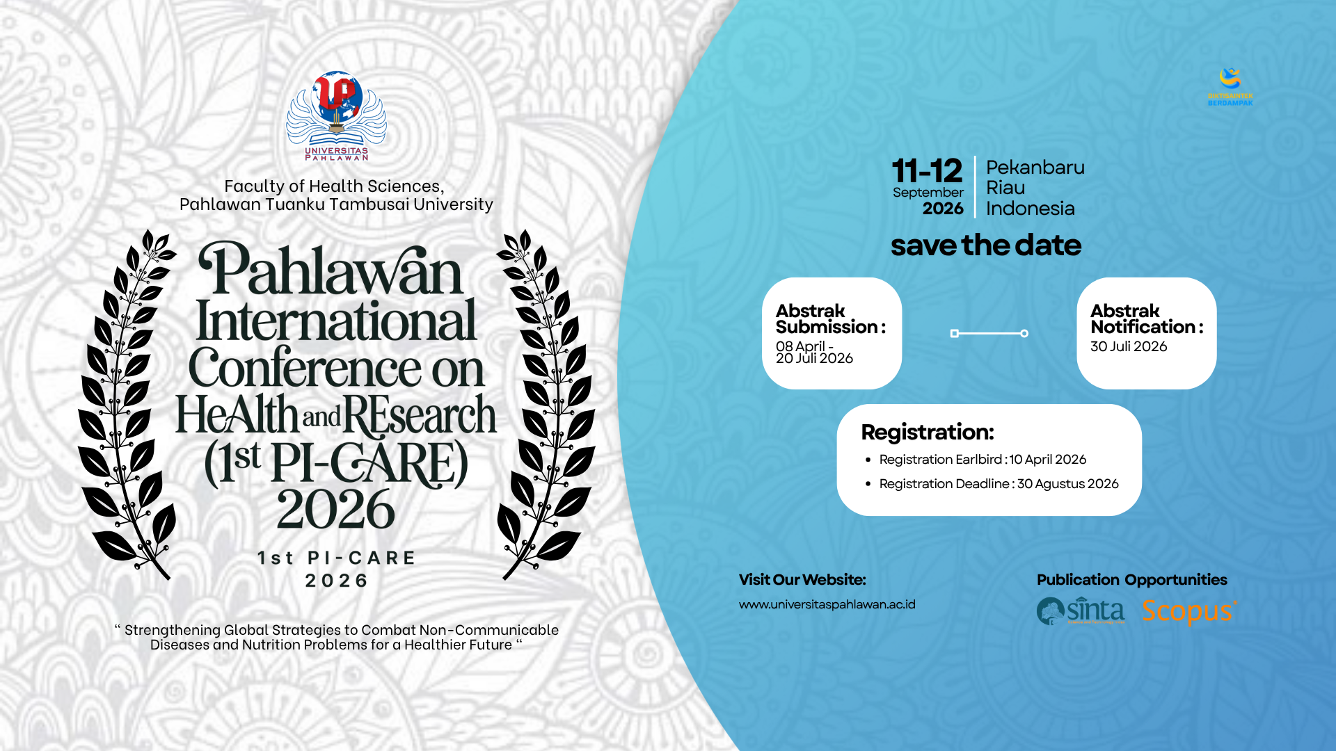 Fakultas Ilmu Kesehatan Universitas Pahlawan Gelar Konferensi Internasional PI-CARE September 2026, Bahas Strategi Global Lawan PTM dan Gizi